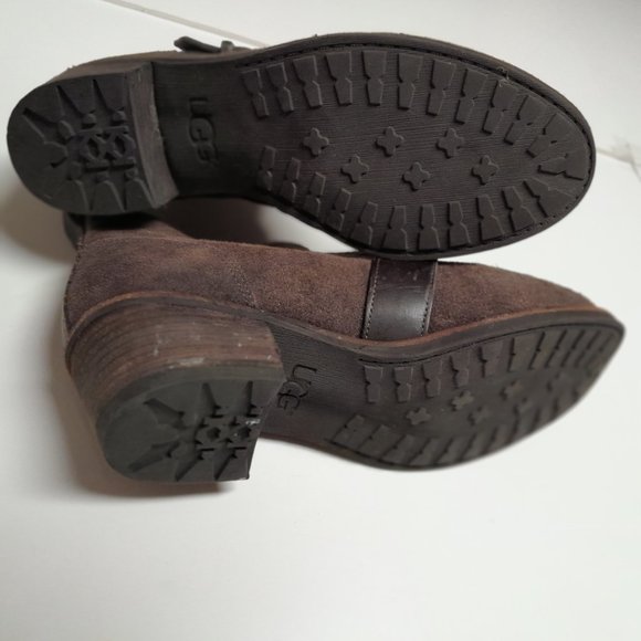 UGG Womens Wright Belted Ankle Booties Block Heel - Picture 16 of 16